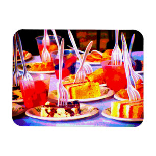 Pop Art Food Cake Snacks Forks Colourful Magnet