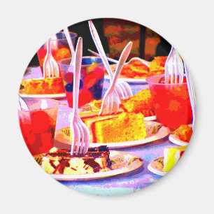Pop Art Food Cake Snacks Forks Colourful Magnet