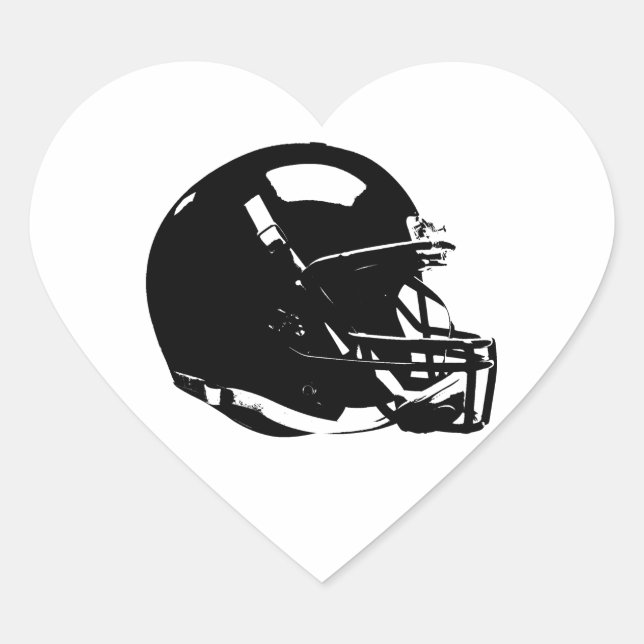 Pop Art Football Helmet Heart Sticker (Front)