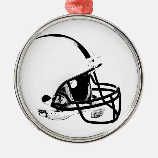 Pop Art Football Helmet Metal Ornament (Front)