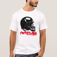 Pop Art Football Helmet Red Black White T-Shirt