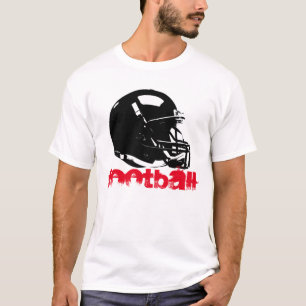 Pop Art Football Helmet Red Black White T-Shirt
