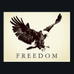Pop Art Freedom Eagle Landing Vintage Poster<br><div class="desc">Freedom & Courage Motivational  Eagles Images - Fearless Bald Eagles - Bald American Eagle Pictures - Fearsome Patriotic Eagle Heads,  Flying Eagles,  Landing Eagle</div>
