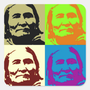 Pop Art Freedom Fighter Geronimo Square Sticker