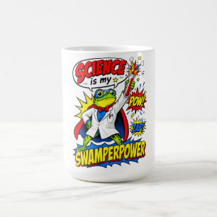 Pop Art Frog Scientist Science is My Swamperpower Coffee Mug