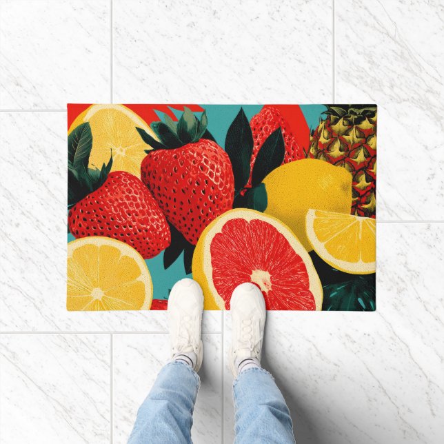 Pop Art Fruit Collage Illustration Doormat (Indoor)