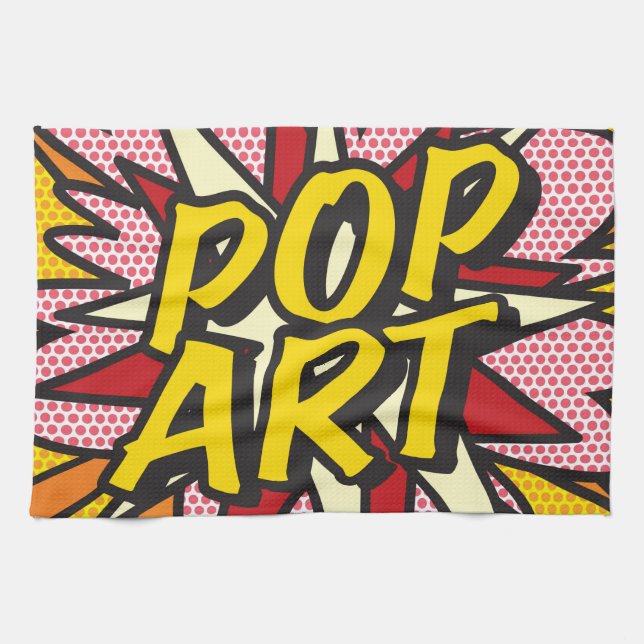 POP ART Fun Retro Comic Book Kitchen Towel (Horizontal)