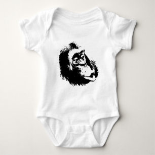 Pop Art Funny Chimpanzee Baby Bodysuit