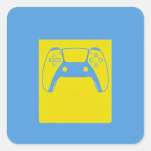 Pop Art Gaming Controller Sticker - Blue & Yellow