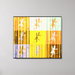 Pop Art Geckos - Wrapped Canvas