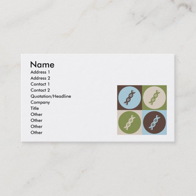 Pop Art Genetics Business Card (Front)