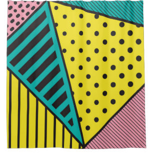 Pop art, geometric, bold squiggles