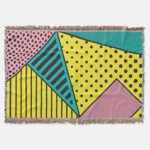 Pop art, geometric, bold squiggles throw blanket
