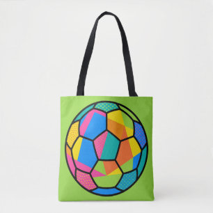 Pop Art Geometric Soccer Ball Art Tote Bag