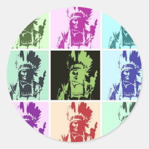 Pop Art Geronimo Classic Round Sticker
