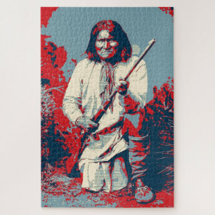 Pop Art Geronimo Indian Legendary Chief Jigsaw Puzzle