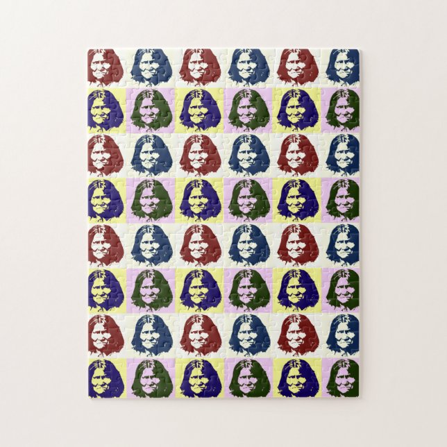 Pop Art Geronimo Indian Legendary Chief Jigsaw Puzzle (Vertical)