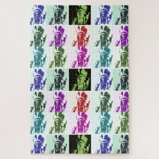 Pop Art Geronimo Indian Legendary Chief Jigsaw Puzzle