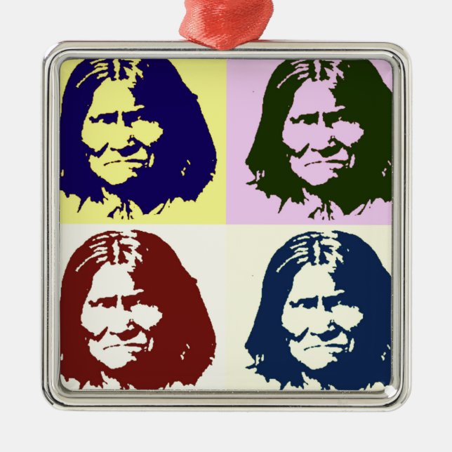 Pop Art Geronimo Metal Ornament (Front)