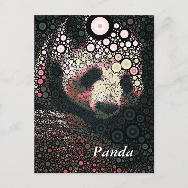 Pop Art Giant Panda Rose Yellow Carte postale (Devant)