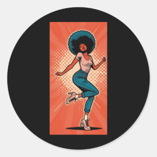 Pop Art Girl Dancing Pose Leg Sticker 