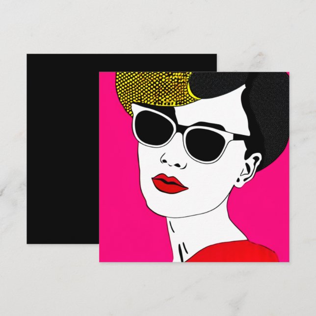 Pop Art Girl Invitation (Front/Back)