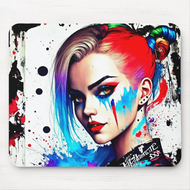Pop Art Girl Mouse Pad (Front)