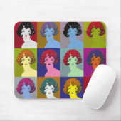 Pop Art Girls Mouse Pad (With Mouse)