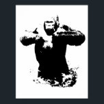 Pop Art Gorilla Beating Chest Poster<br><div class="desc">Pop Art Style Modern Animal Computer Images - Stylish Software Art</div>