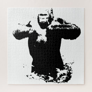 Pop Art Gorilla Beating Chest Wild Animals Jigsaw Puzzle