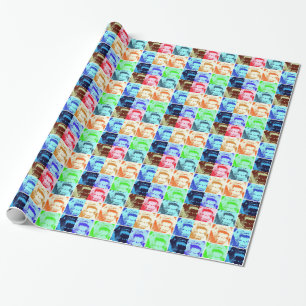 Pop Art Gorilla Faces Christmas Wrapping Paper