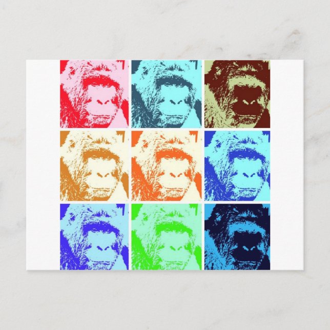 Pop Art Gorilla Postcard (Front)