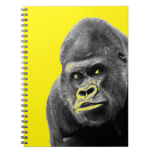 Pop Art Gorilla Yellow Grey Notebook