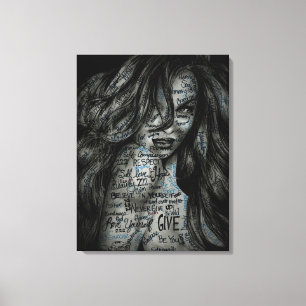 Pop Art Graffiti Girl Canvas Print