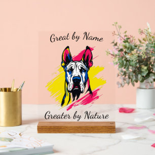 Pop Art Great Dane Customizable Design Acrylic Sign
