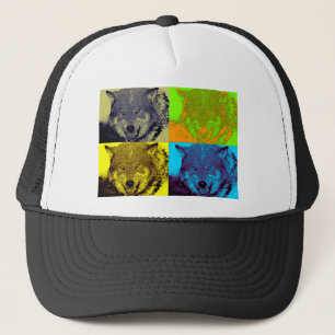 Pop Art Grey Wolf Trucker Hat