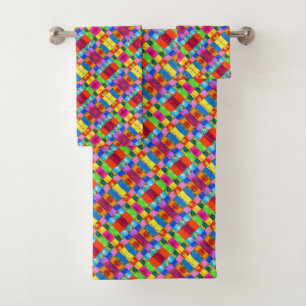 Pop Art grunge Colour Blocks Bath Towel Set
