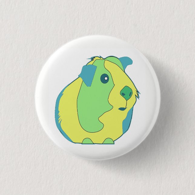 Pop Art Guinea Pig 1 Inch Round Button (Front)
