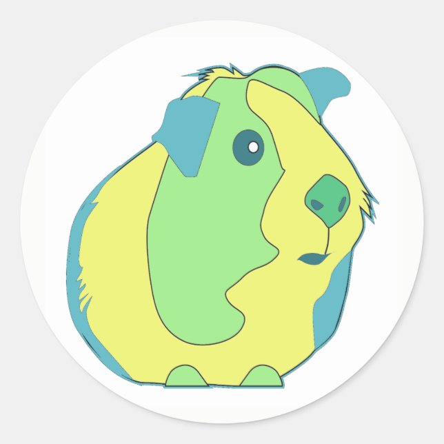 Pop Art Guinea Pig Classic Round Sticker (Front)