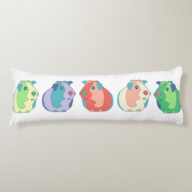 Pop Art Guinea Pig Pattern Body Pillow (Front)
