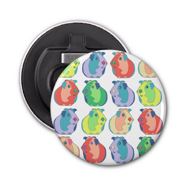 Pop Art Guinea Pig Pattern Bottle Opener (Front)