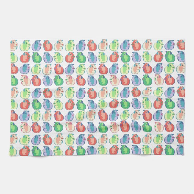 Pop Art Guinea Pig Pattern Kitchen Towel (Horizontal)