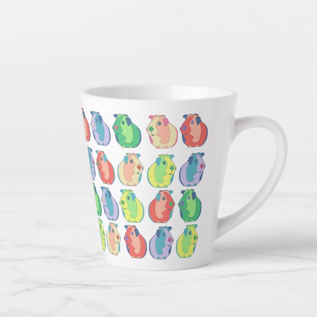 Pop Art Guinea Pig Pattern Latte Mug (Right)