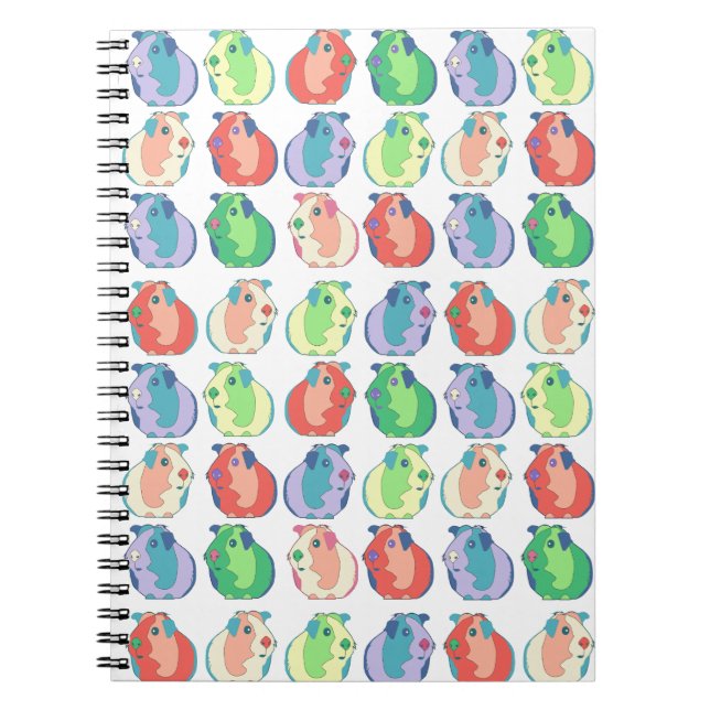 Pop Art Guinea Pig Pattern Notebook (Front)