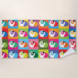 Pop Art Guinea Pigs Beach Towel