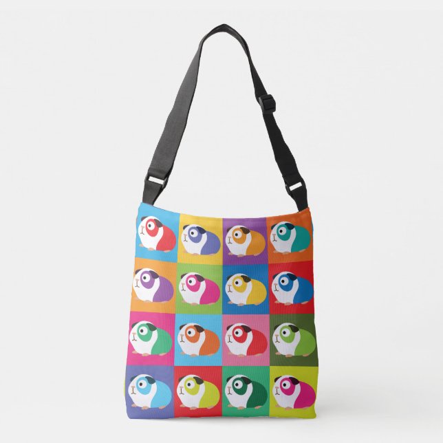 Pop Art Guinea Pigs Crossbody Bag (Front)