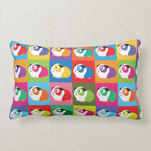 Pop Art Guinea Pigs Lumbar Pillow