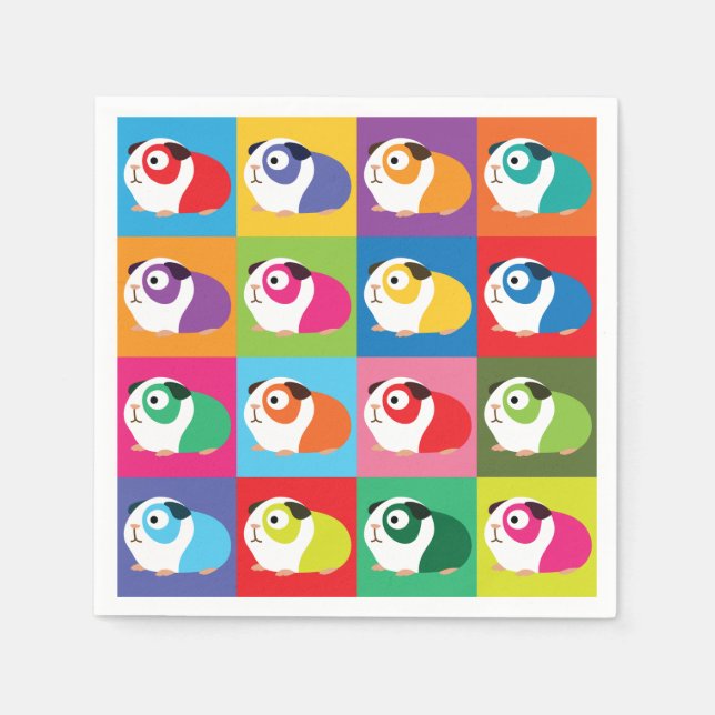 Pop Art Guinea Pigs Napkin (Front)