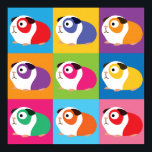 Pop Art Guinea Pigs Poster<br><div class="desc">Cute guinea pigs in pop-art style.</div>