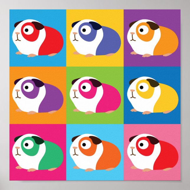 Pop Art Guinea Pigs Poster (Front)